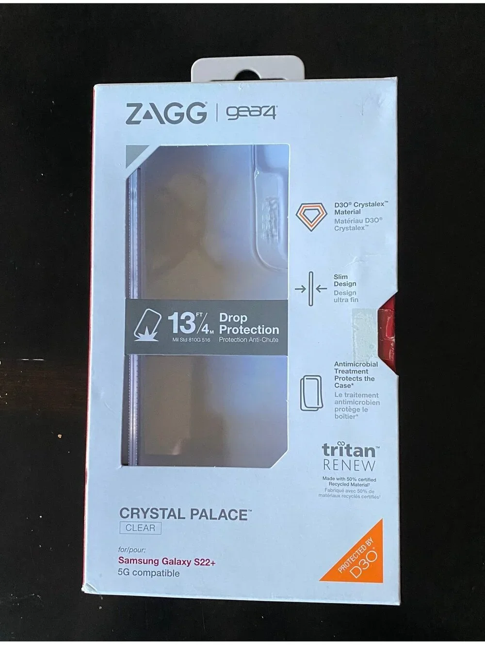 Gear4 Zagg Crystal Palace Case for Samsung Galaxy S22+ Clear